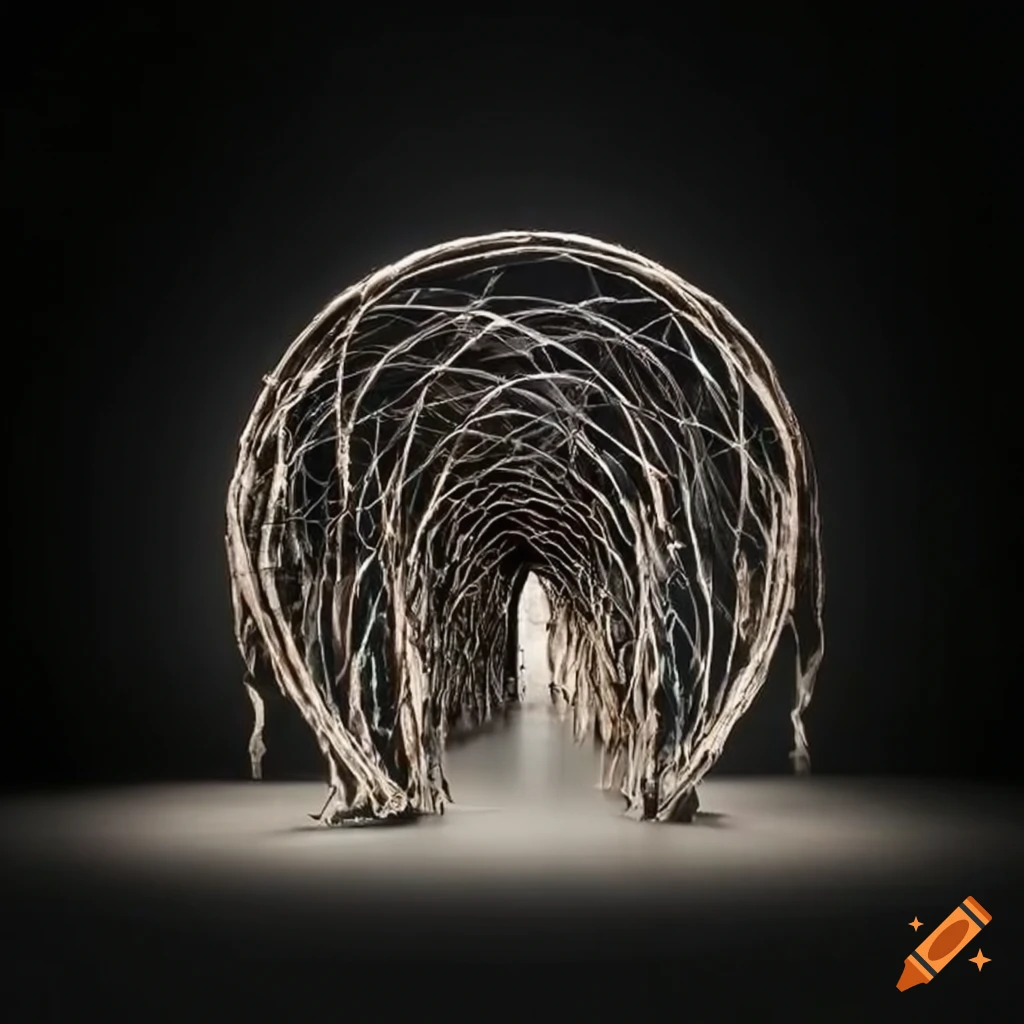 Stunning modern art gallery with installation and sculpture