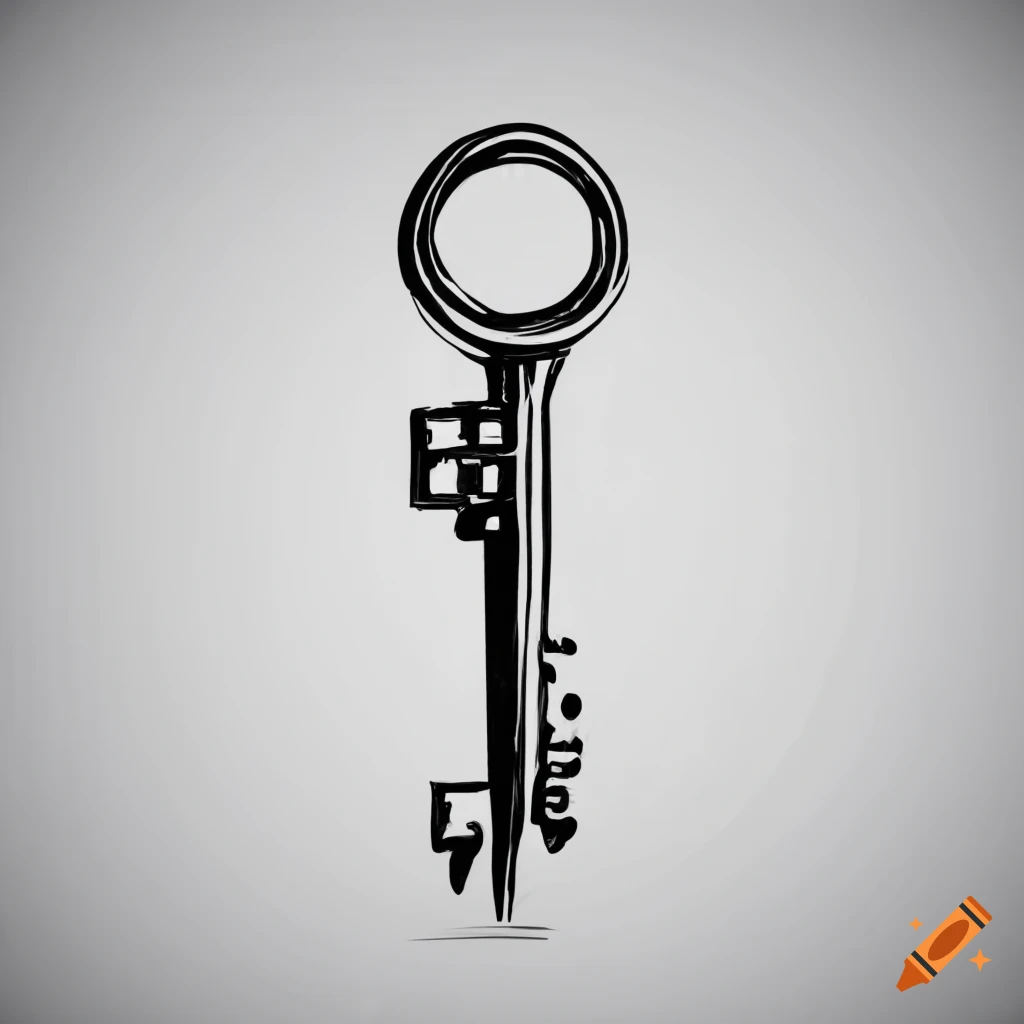 Key black and white background