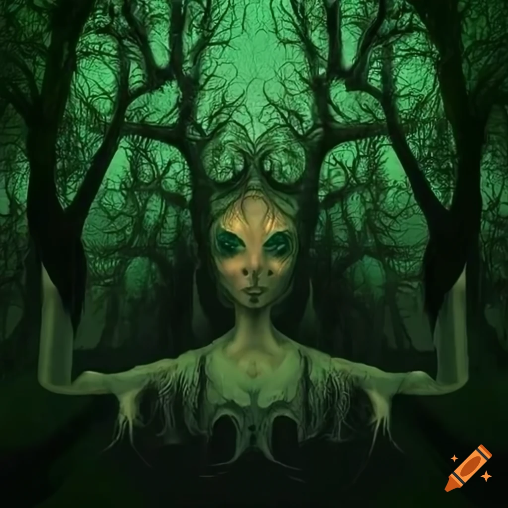 Living treant with face and arms in mystical forest on Craiyon