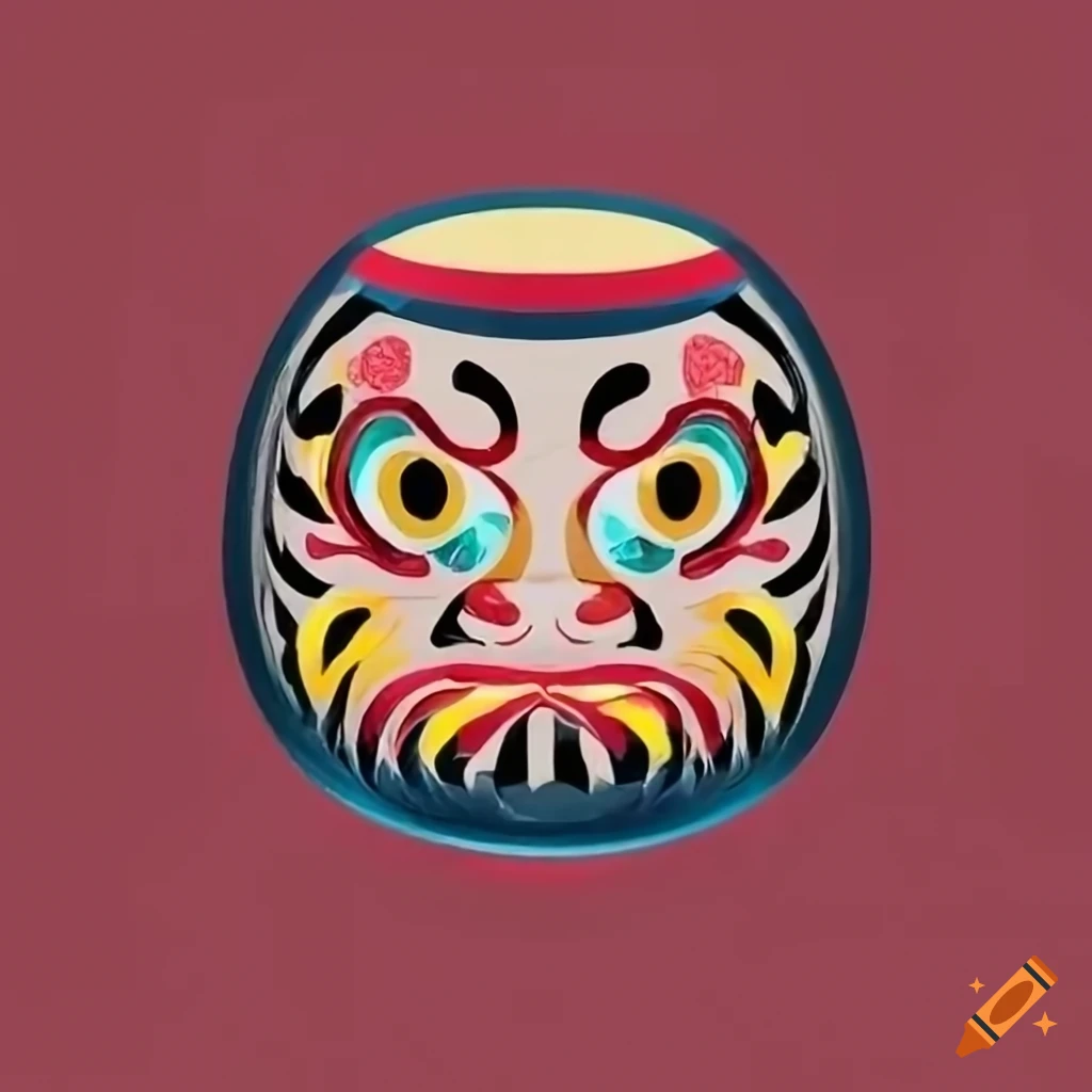 Squared logo inspired by Japanese Daruma iconography for a non-profit organization