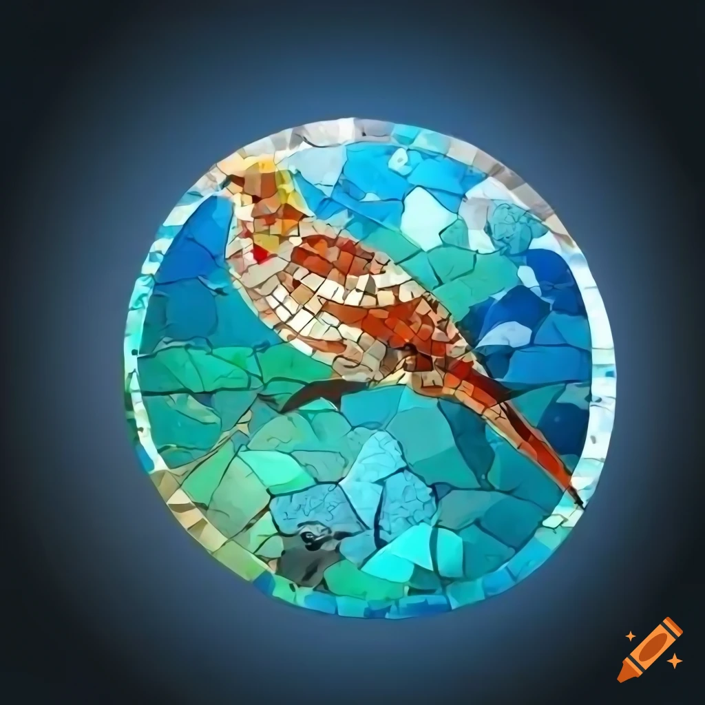 World of Birds logo in mosaic style with earth included