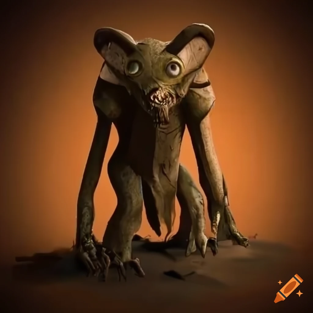Deathclaw Gumby styled character in a wasteland backdrop