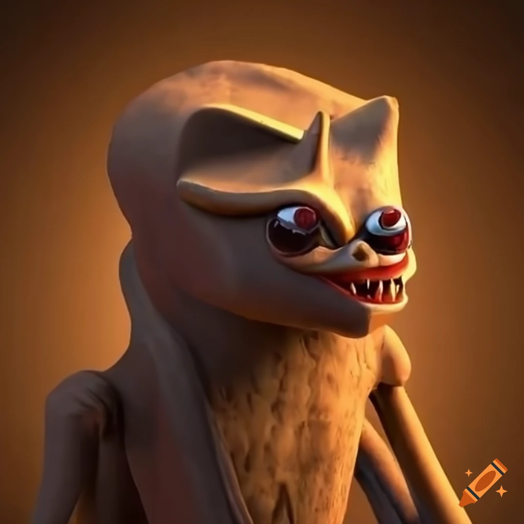 Animated deathclaw character in wasteland from Fallout