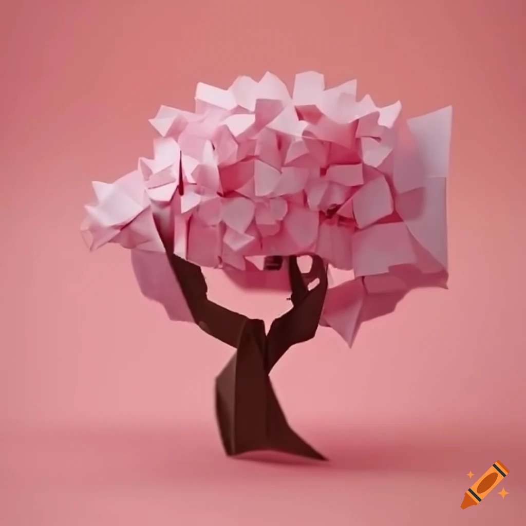 Origami sakura tree