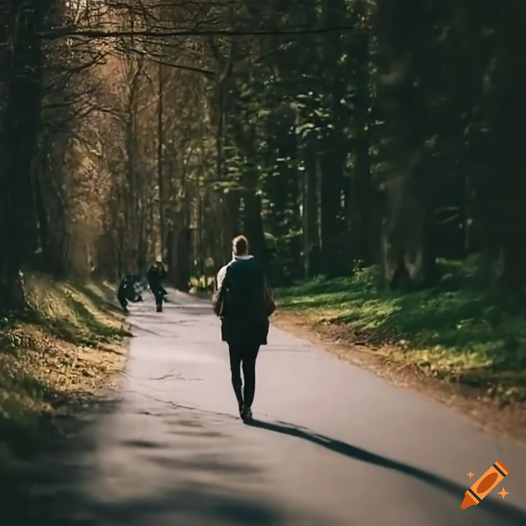 Man walking on the road