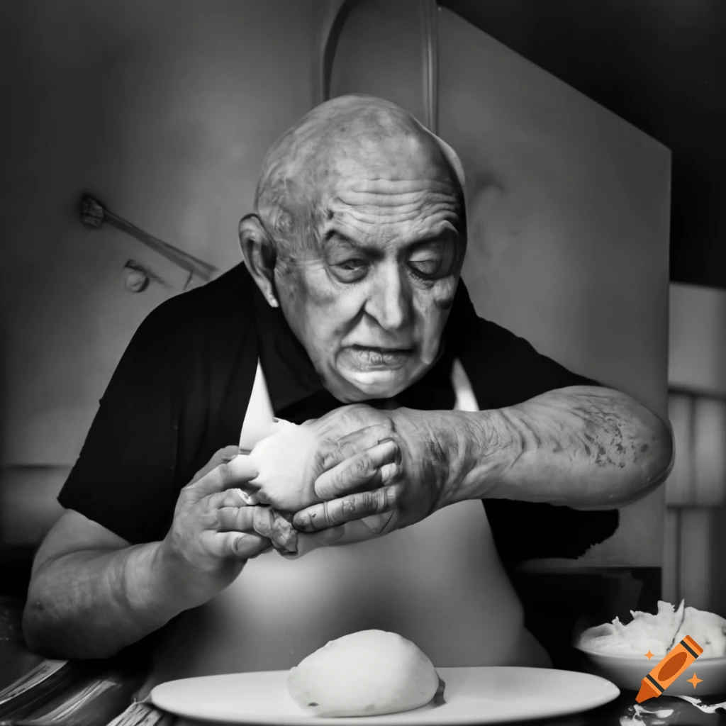 The godfather preparing mozzarella