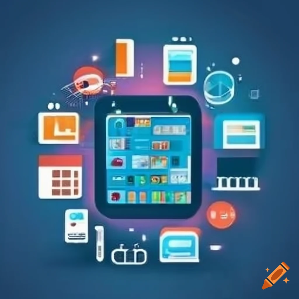 Infographic explaining web application functionality with terms like API, algorithm, database, and more