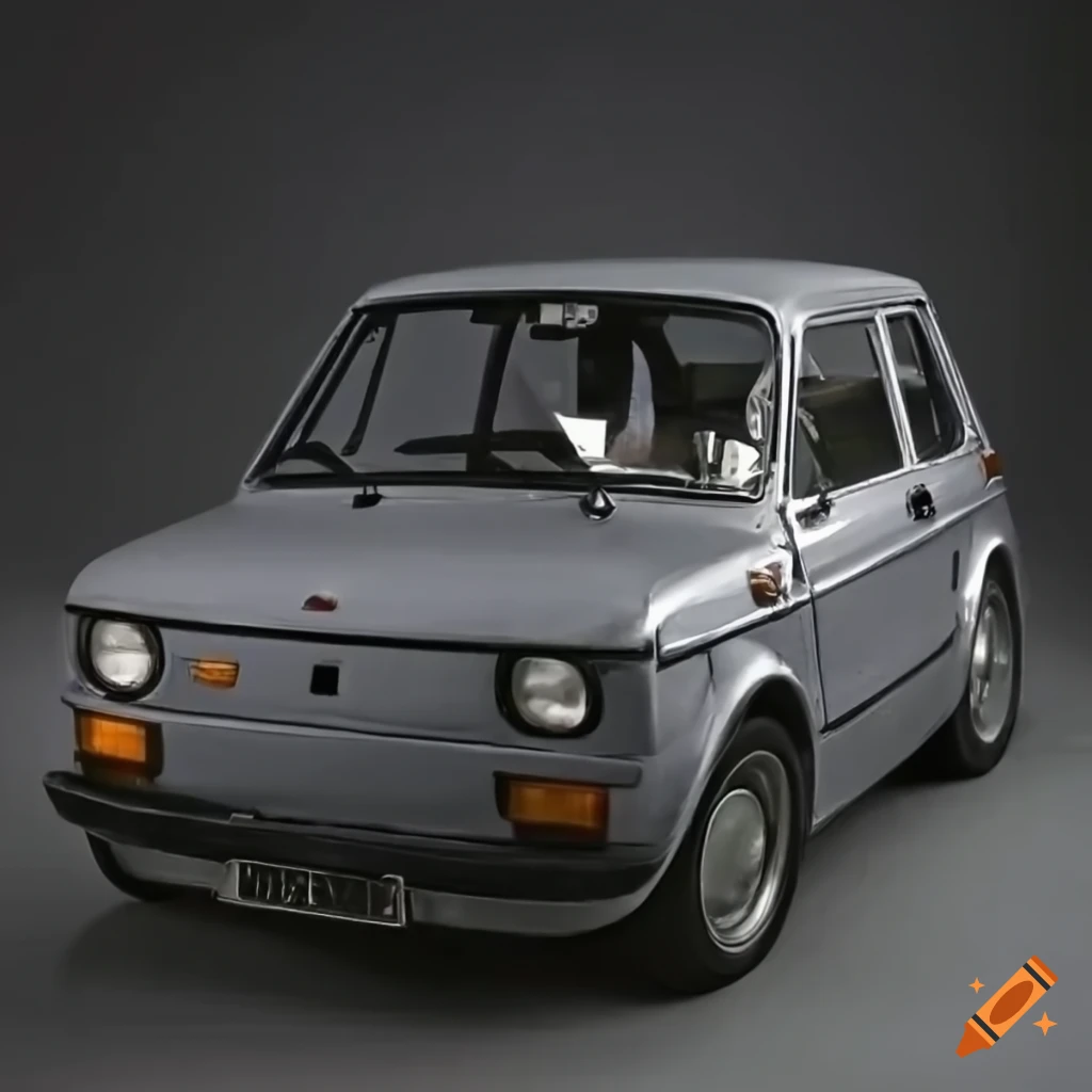 Front view of Fiat 126p with the driver