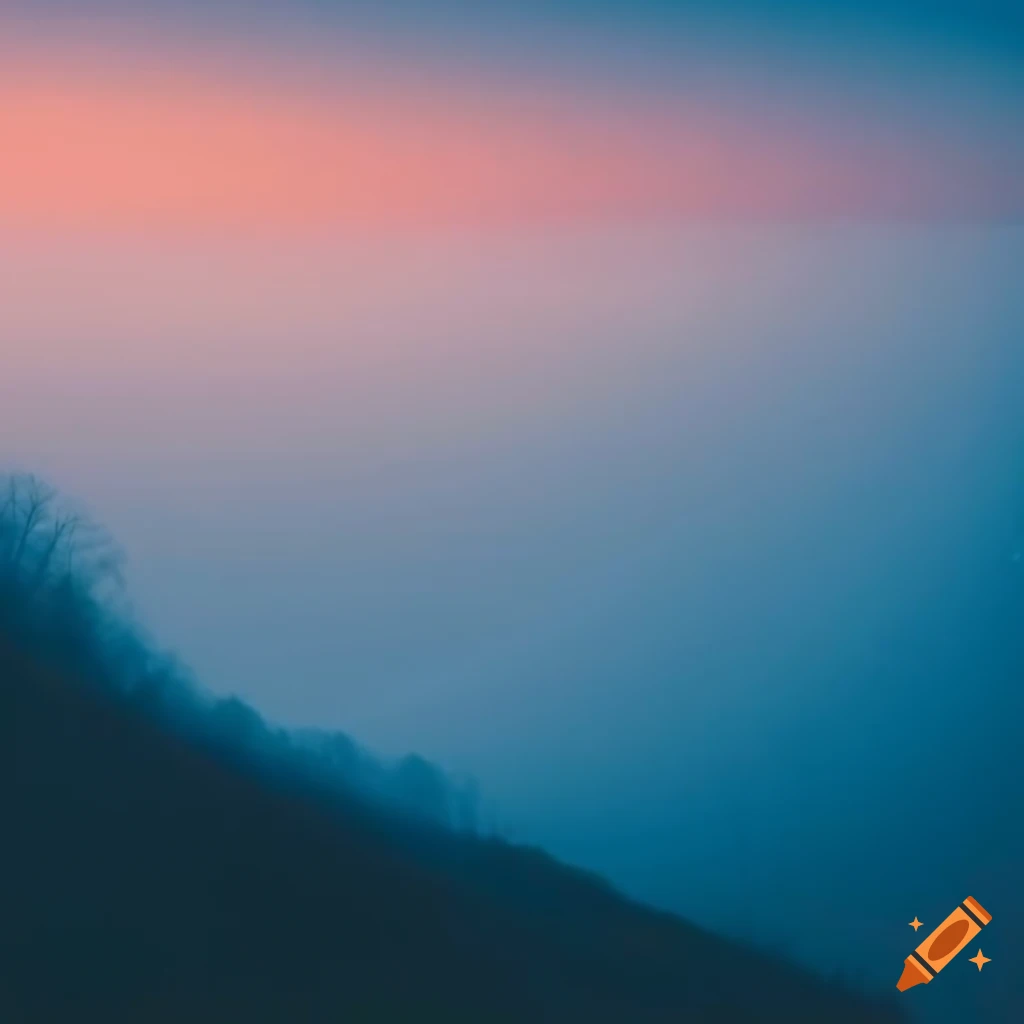 Lonely hill covered in fog