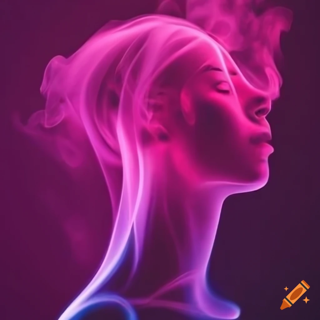 Pink neon wallpaper with smoke effects