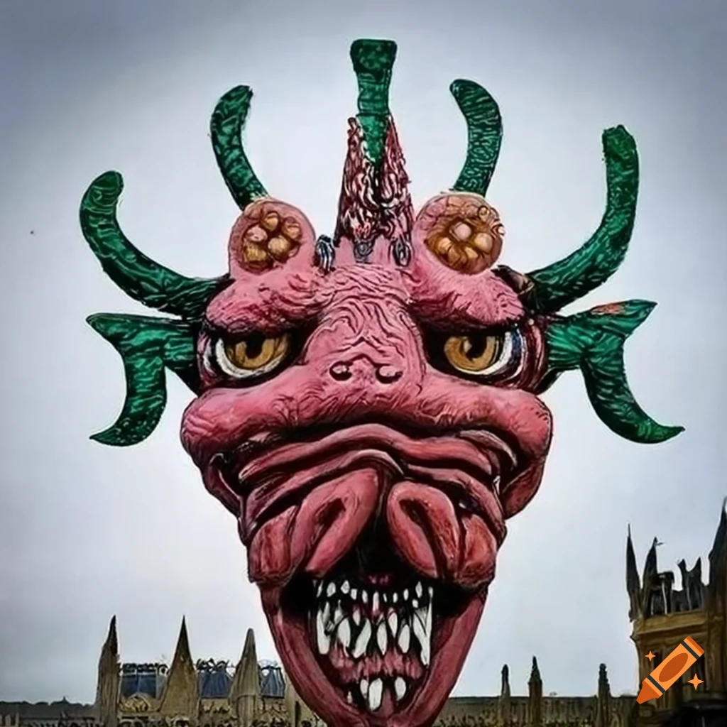 Artwork of a mythical creature with heads resembling Keir Starmer and ...