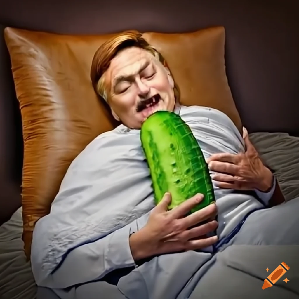 Mike Lindell resting with a cucumber pillow