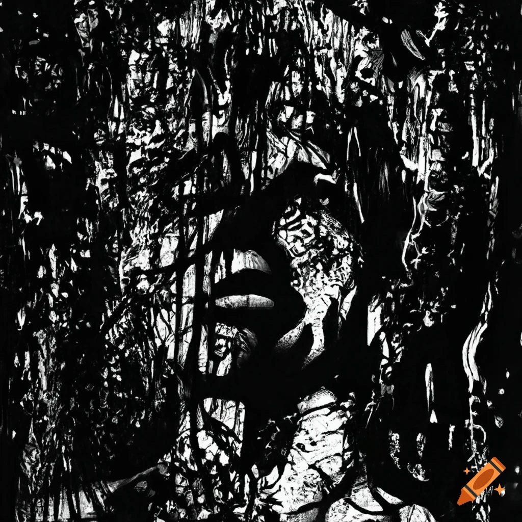 Black and white album cover art evoking loneliness and despair on Craiyon