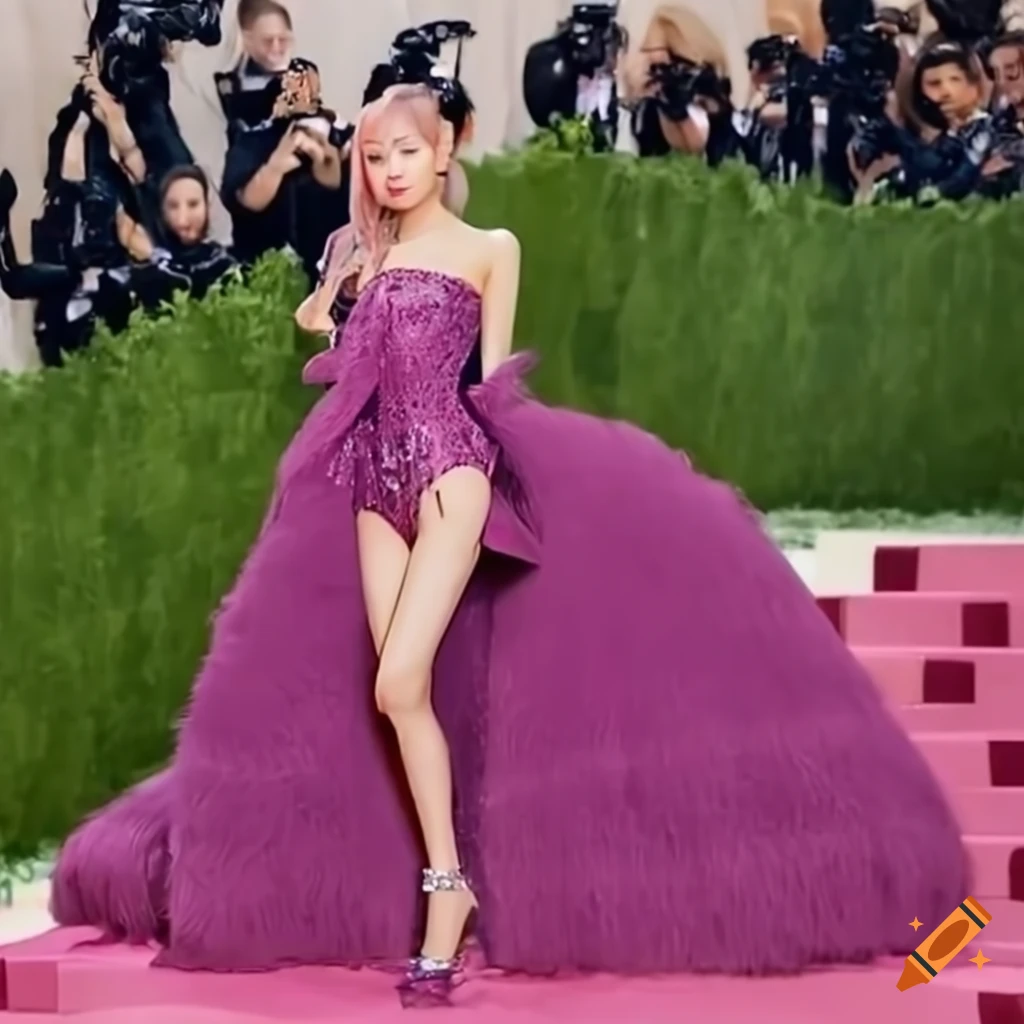 BLACKPINK Rosé in MET Gala women's empowerment outfit on Craiyon