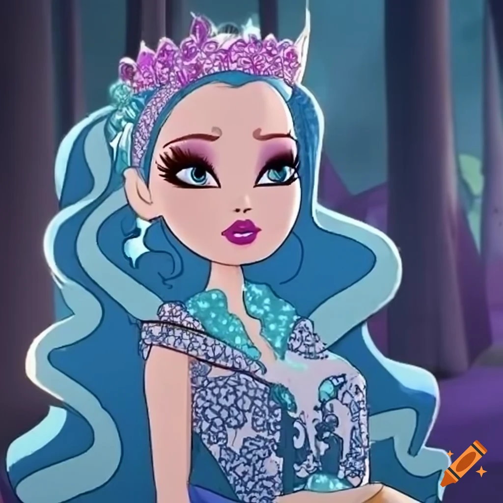 Blue glowing female character representing Will o' Wisp from Ever After High