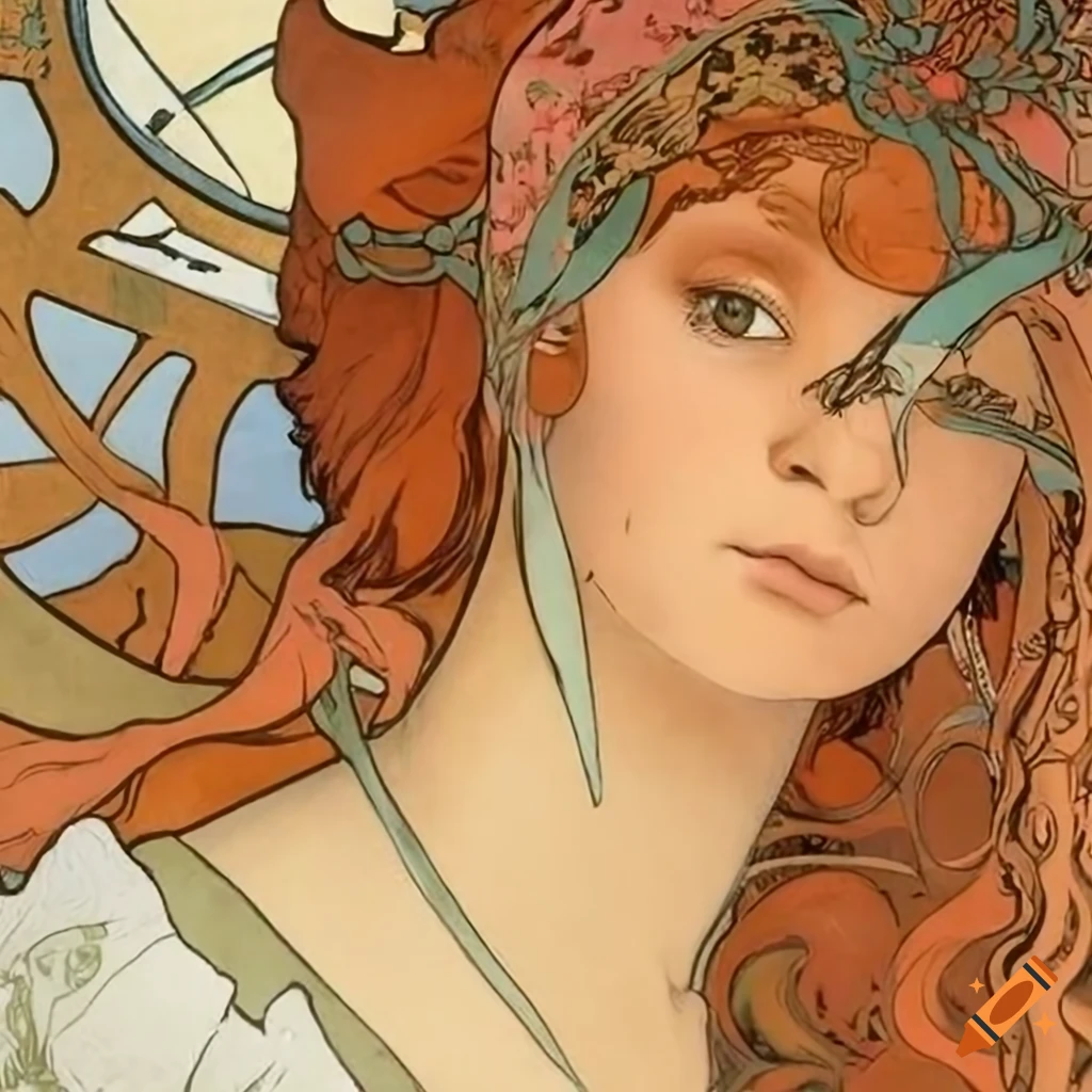 Alphonse mucha artwork on Craiyon