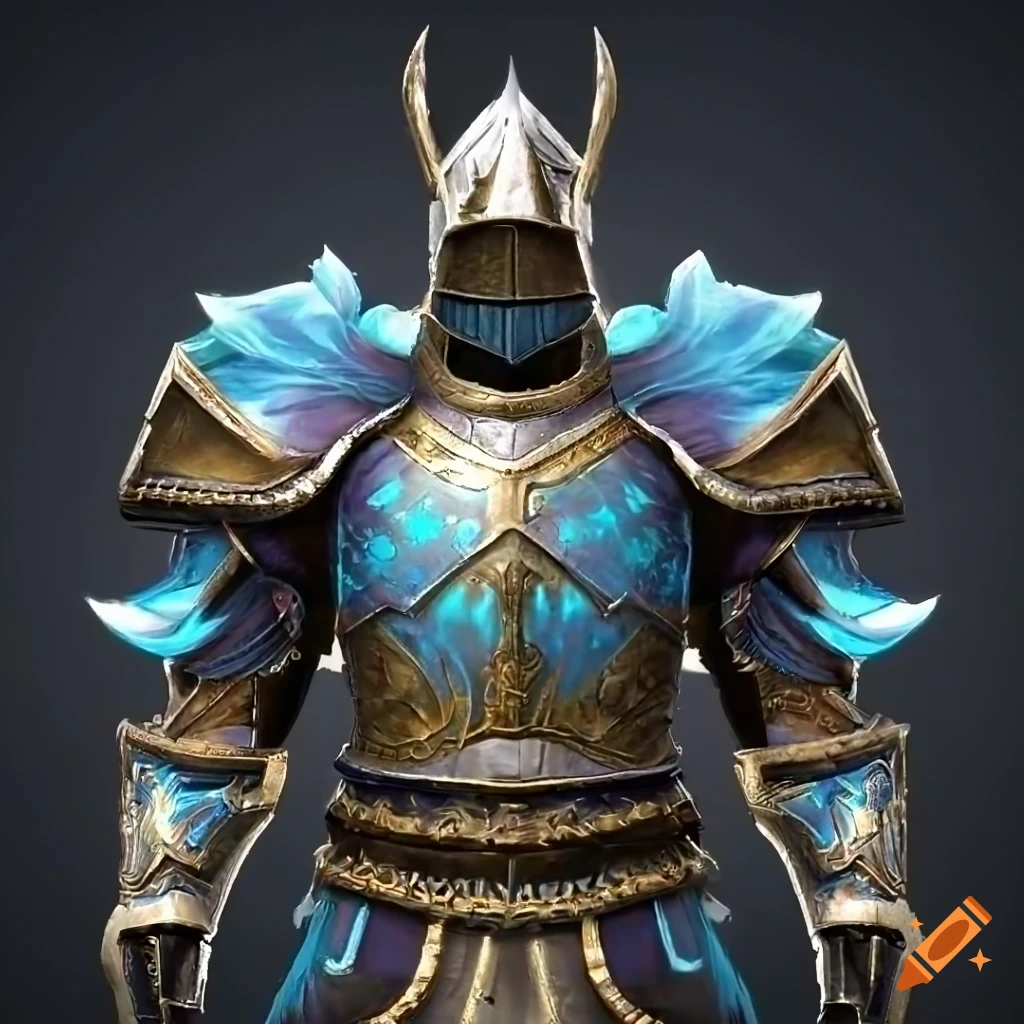 Adorned magic cuirass front view with high resolution details on Craiyon