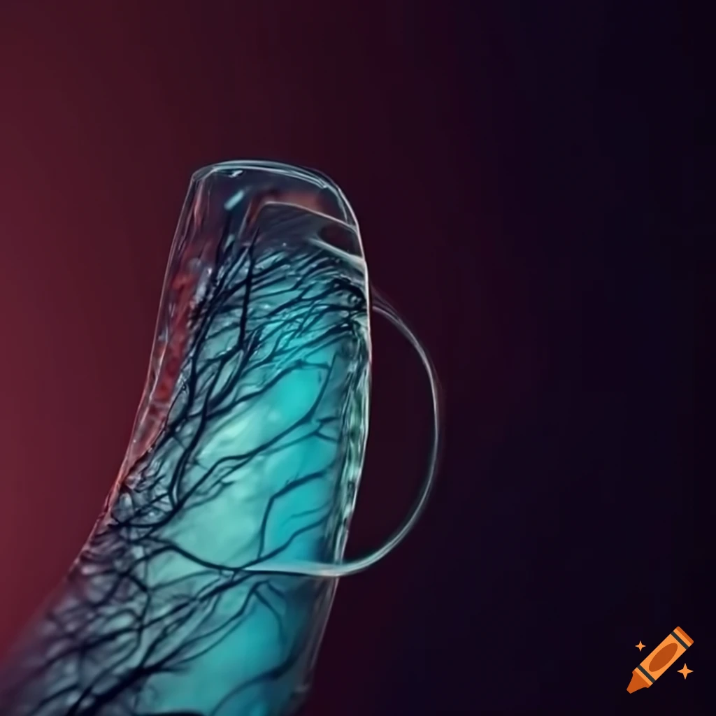 Microscopic cartoon hair with facial features in a cocktail glass