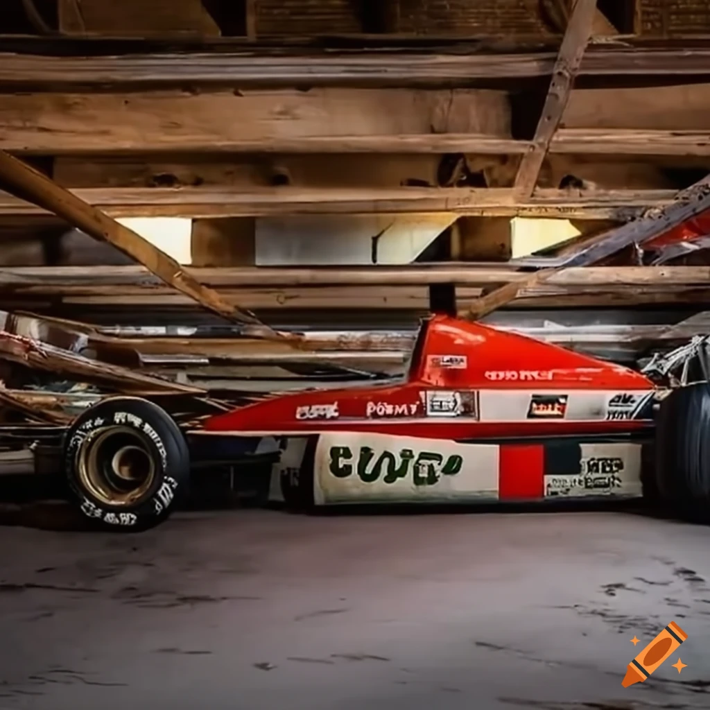 Vintage Formula 1 race cars collection in an impressive barn