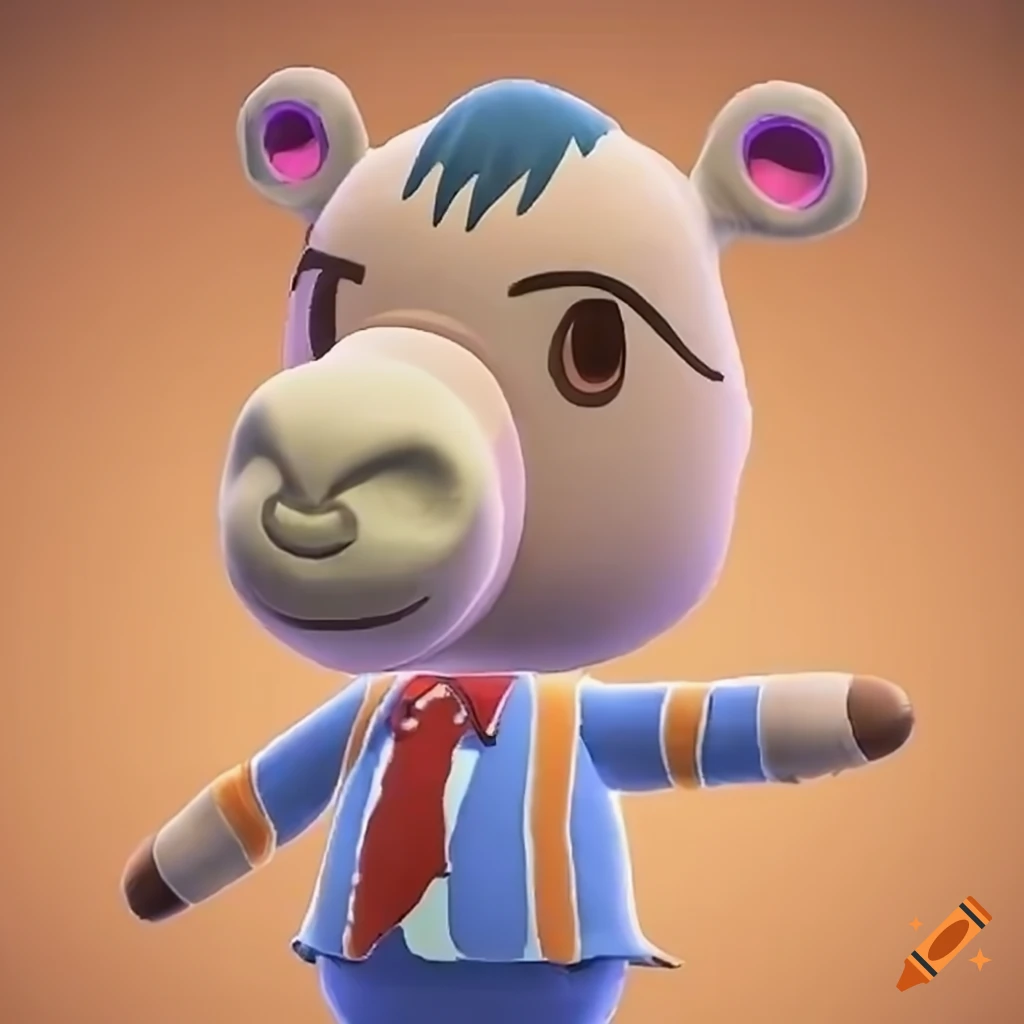 Animal crossing character of a male camel on Craiyon