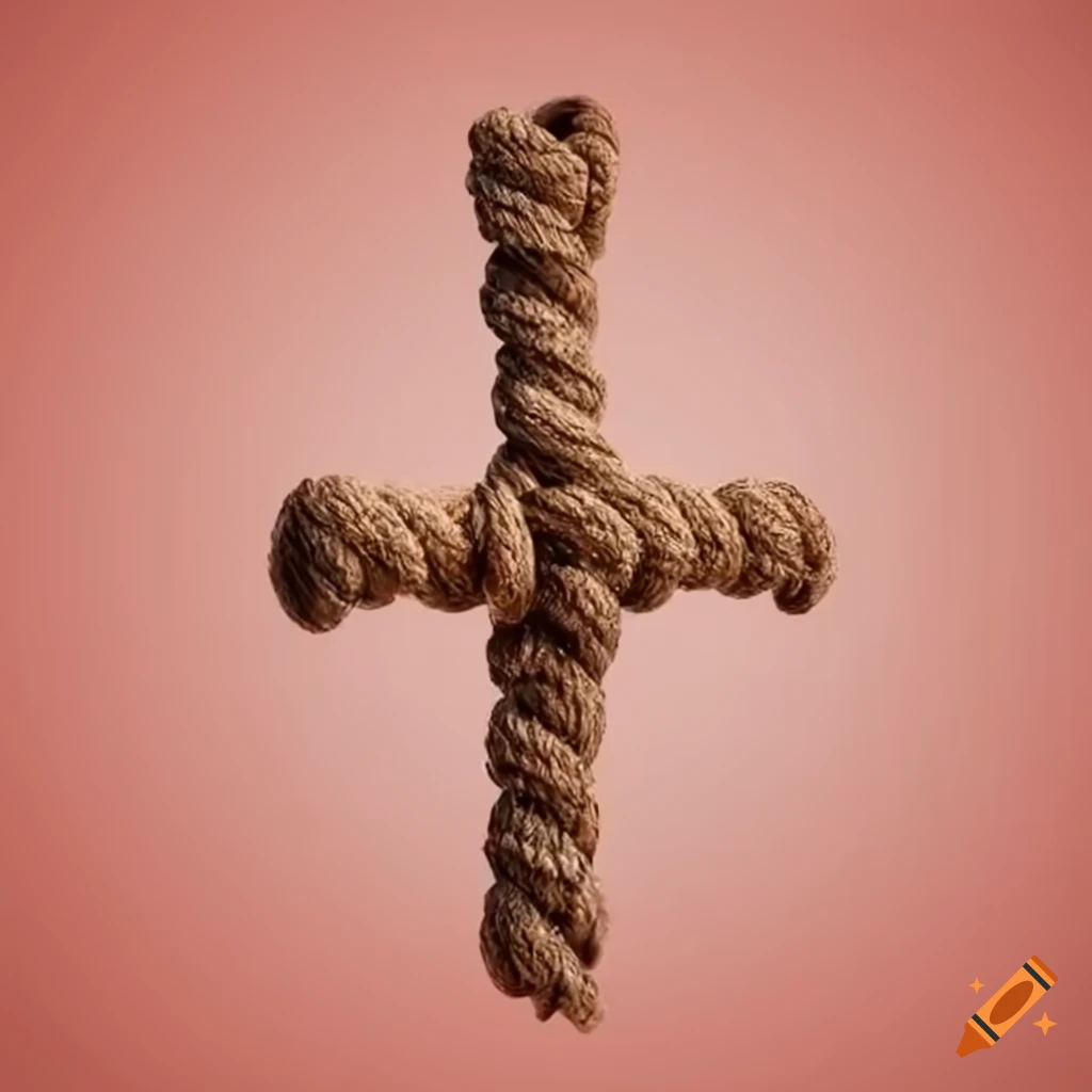 Cross made of connected ropes on Craiyon