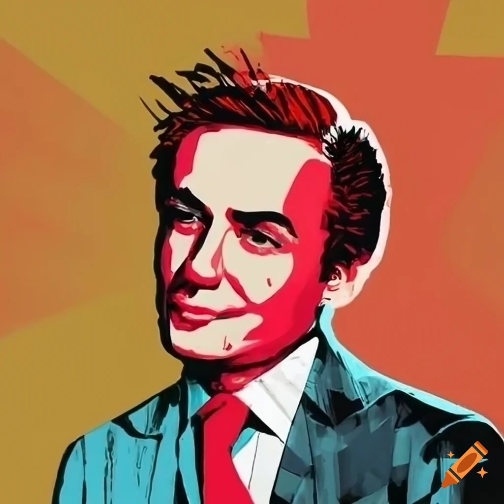 Pop art portrait of composer samuel barber on craiyon