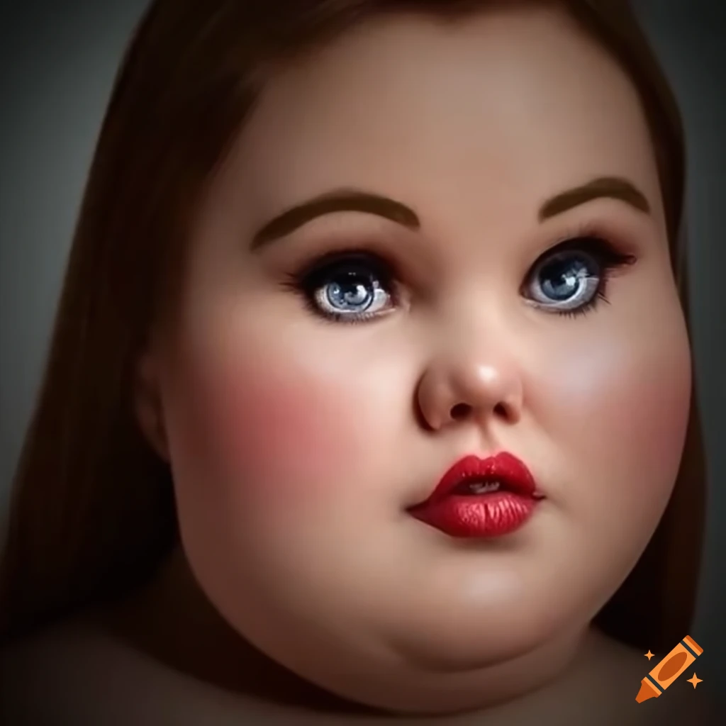 Bashful girl with a chubby figure