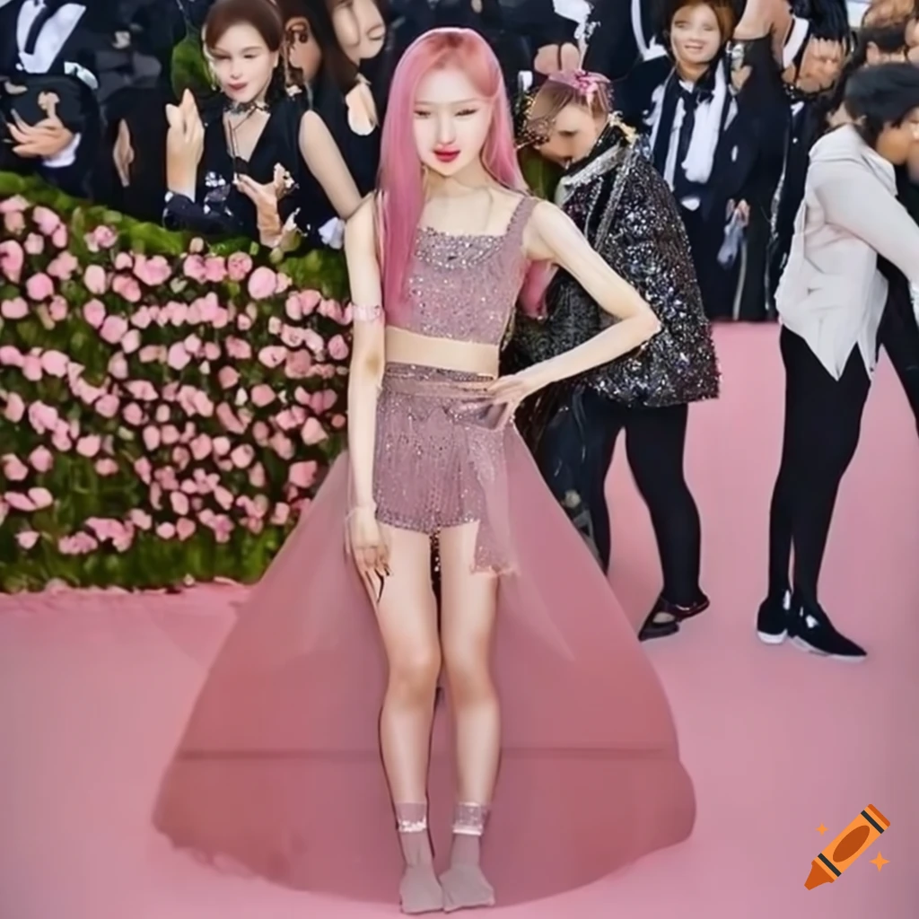 Rosé from blackpink in full body outfit at the 2019 met gala on 