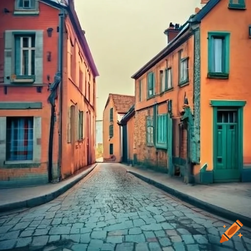 Street with typical Flemish houses