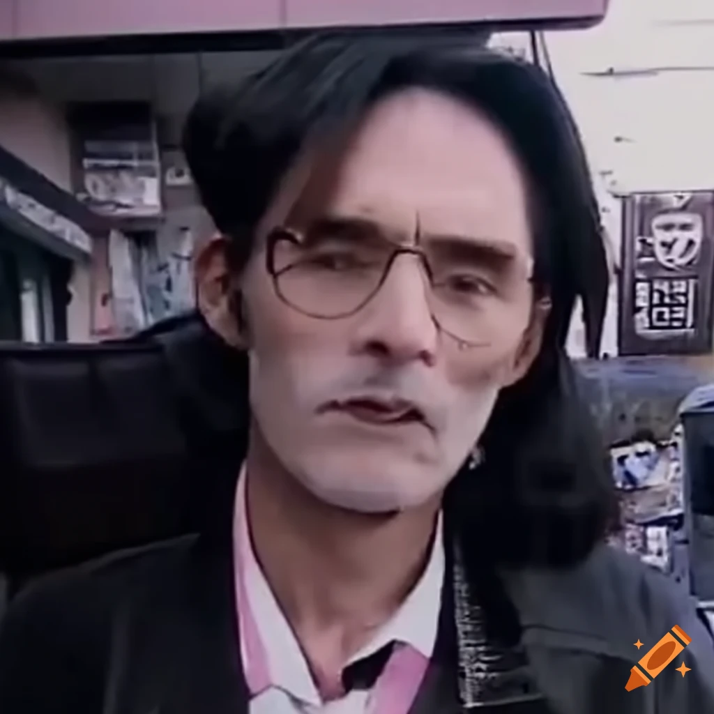 VHS footage of cyberpunk characters in a gritty setting