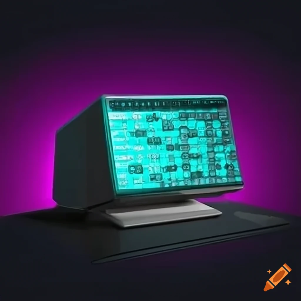 Computer on mars displaying binary code with the word 