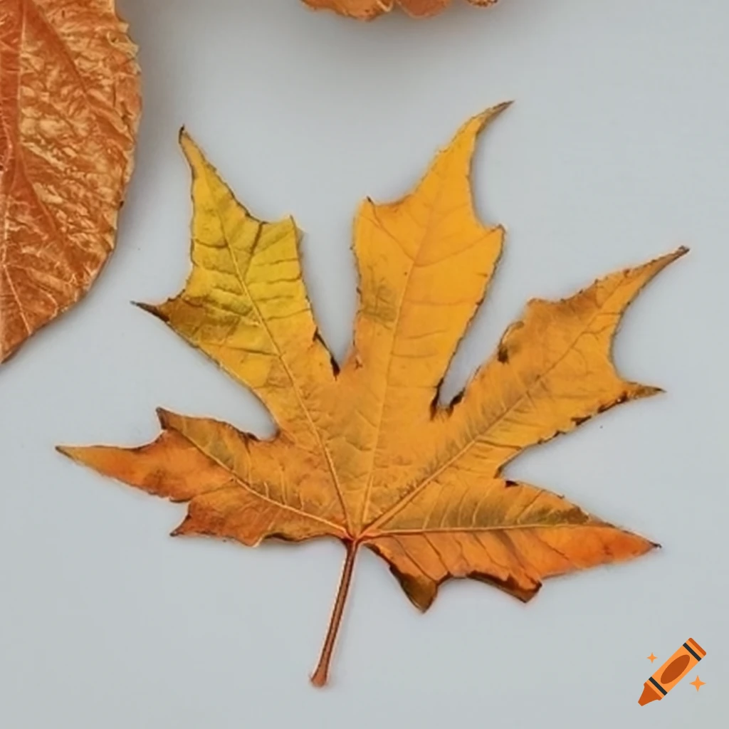 Orange gold-plated sycamore leaves