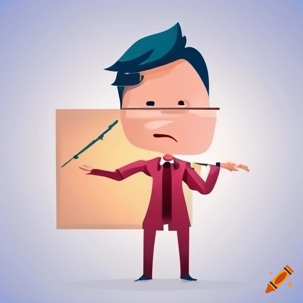 Guy explaining or pointing at business-related graphics