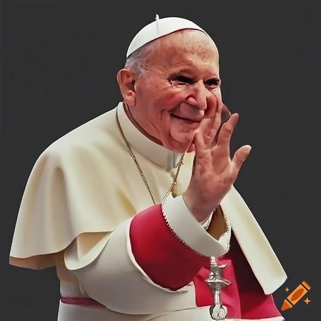 Hybrid image of Pope John Paul II and Pope Francis