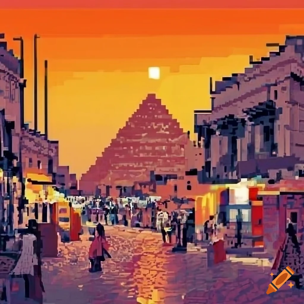 Vintage Cairo street market in Giza, Egypt during the English mandate era