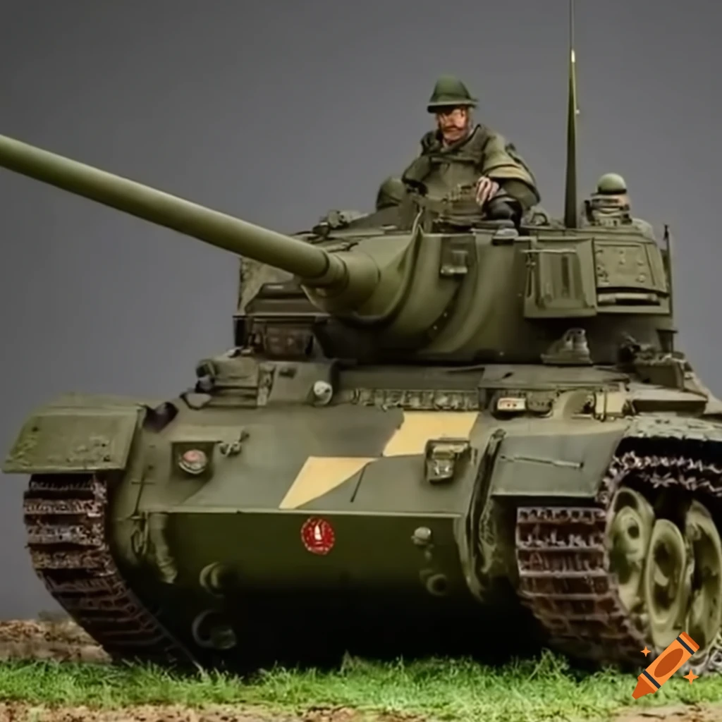 WWII military tank in battle scenario