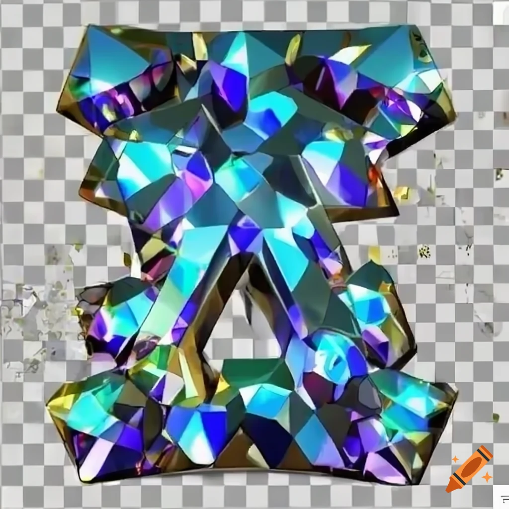 Shiny 3D diamond with anime inspired Japanese text