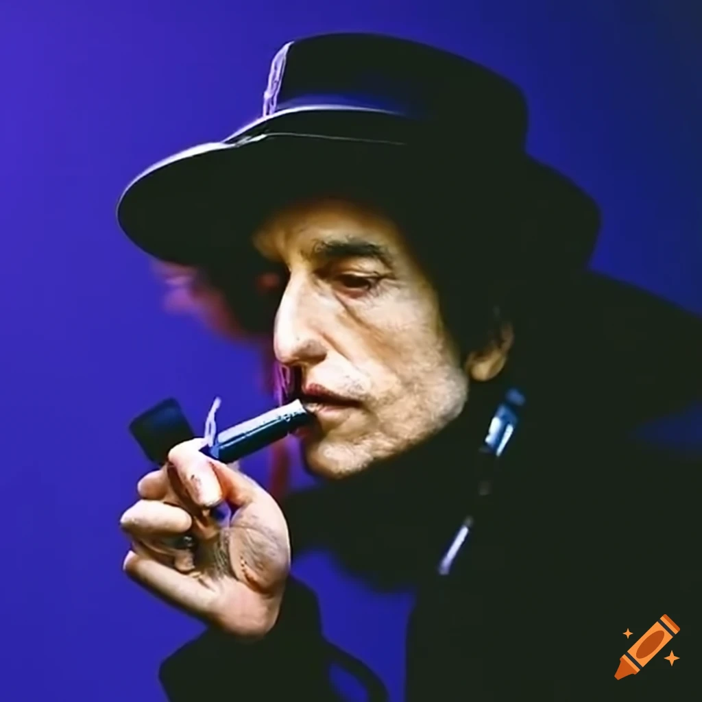 Bob Dylan with an electronic cigarette