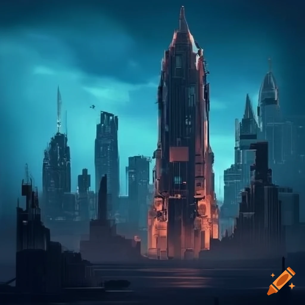 Sci-fi buildings in a futuristic cityscape on Craiyon