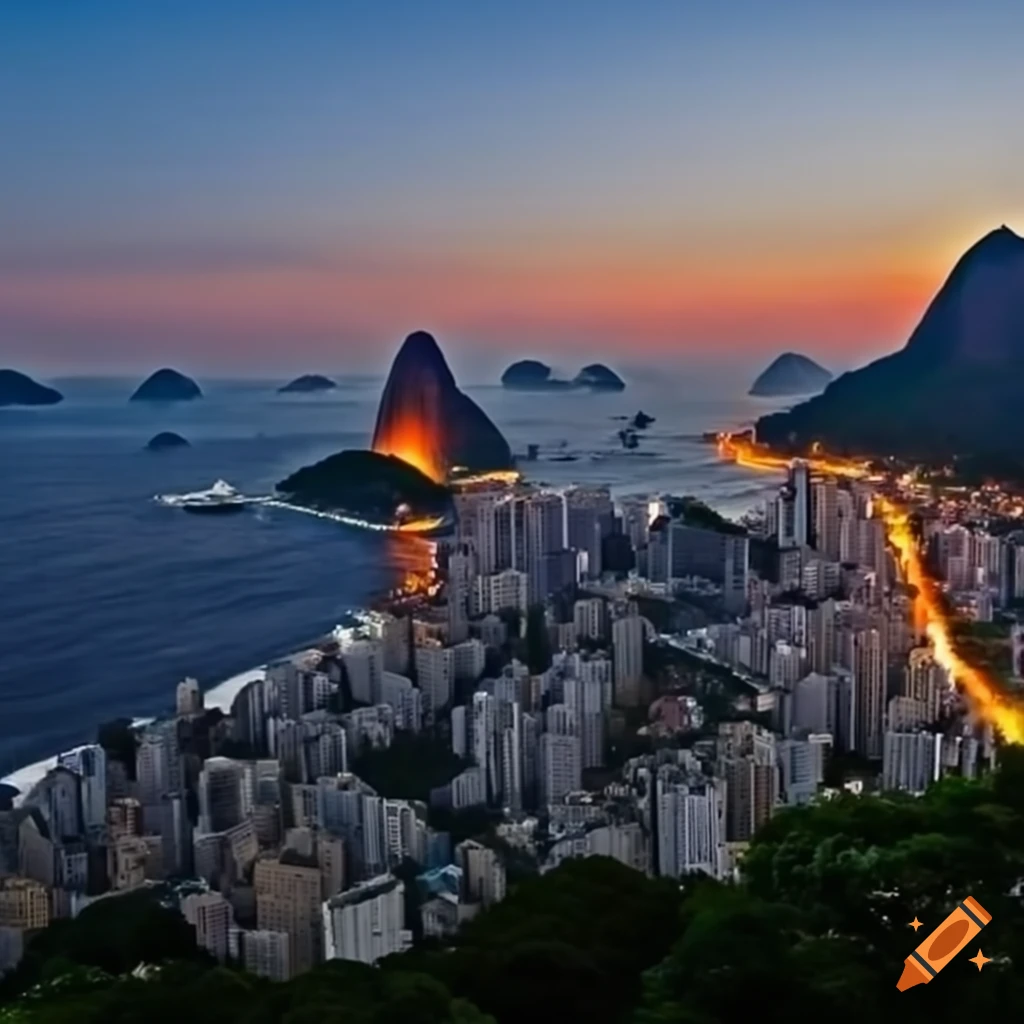 Rio de Janeiro skyline with mountains in the background