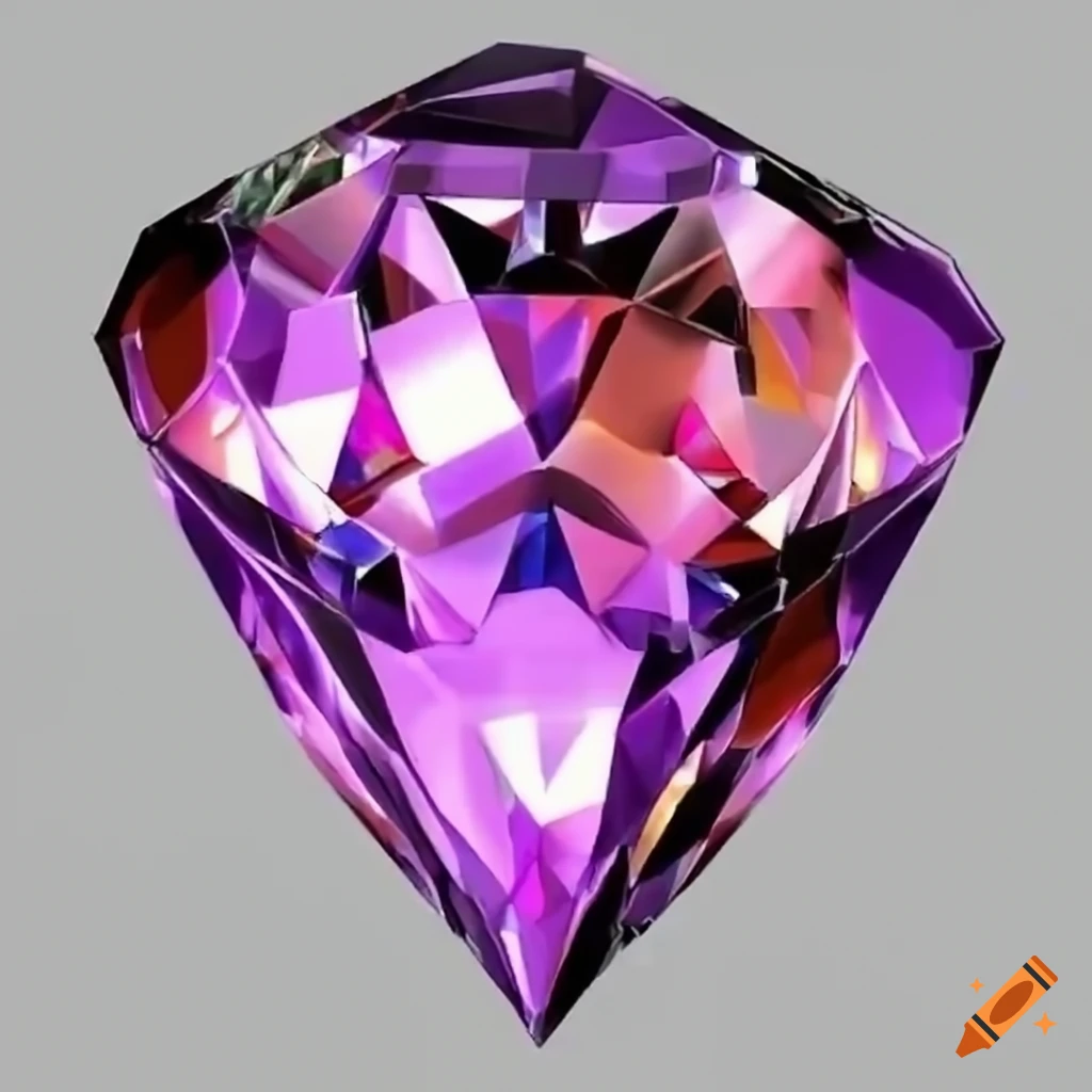 Shiny 3D diamond with Japanese text in anime style