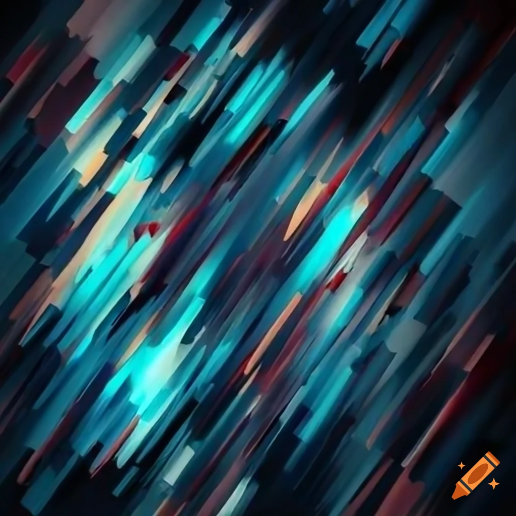 Abstract artwork with scattered parts and emotive lighting, ultra high resolution