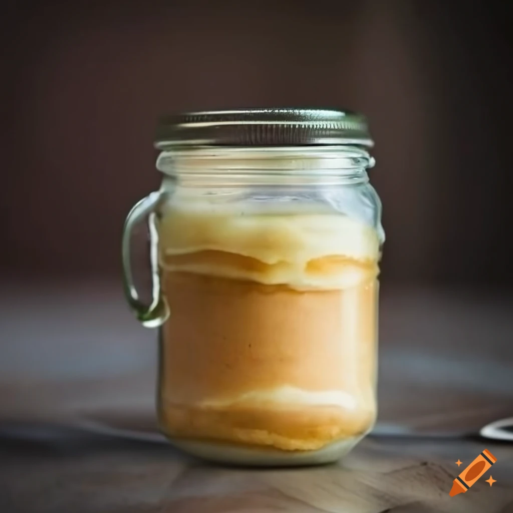 Pancake batter in a mason jar on Craiyon