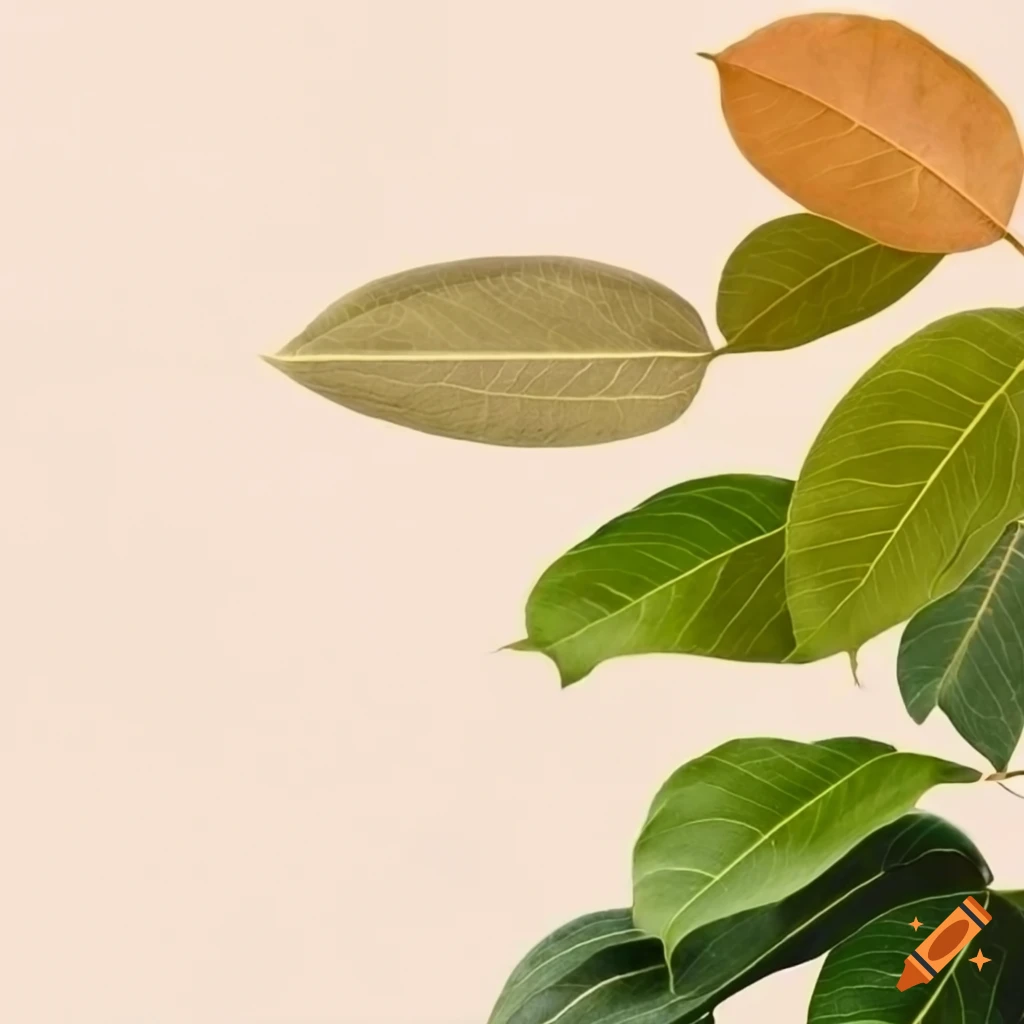 Ficus leaf in boho style