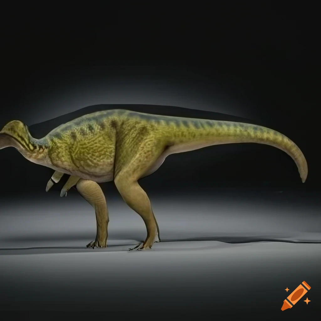 Colorful hadrosaurus dinosaur in full body view