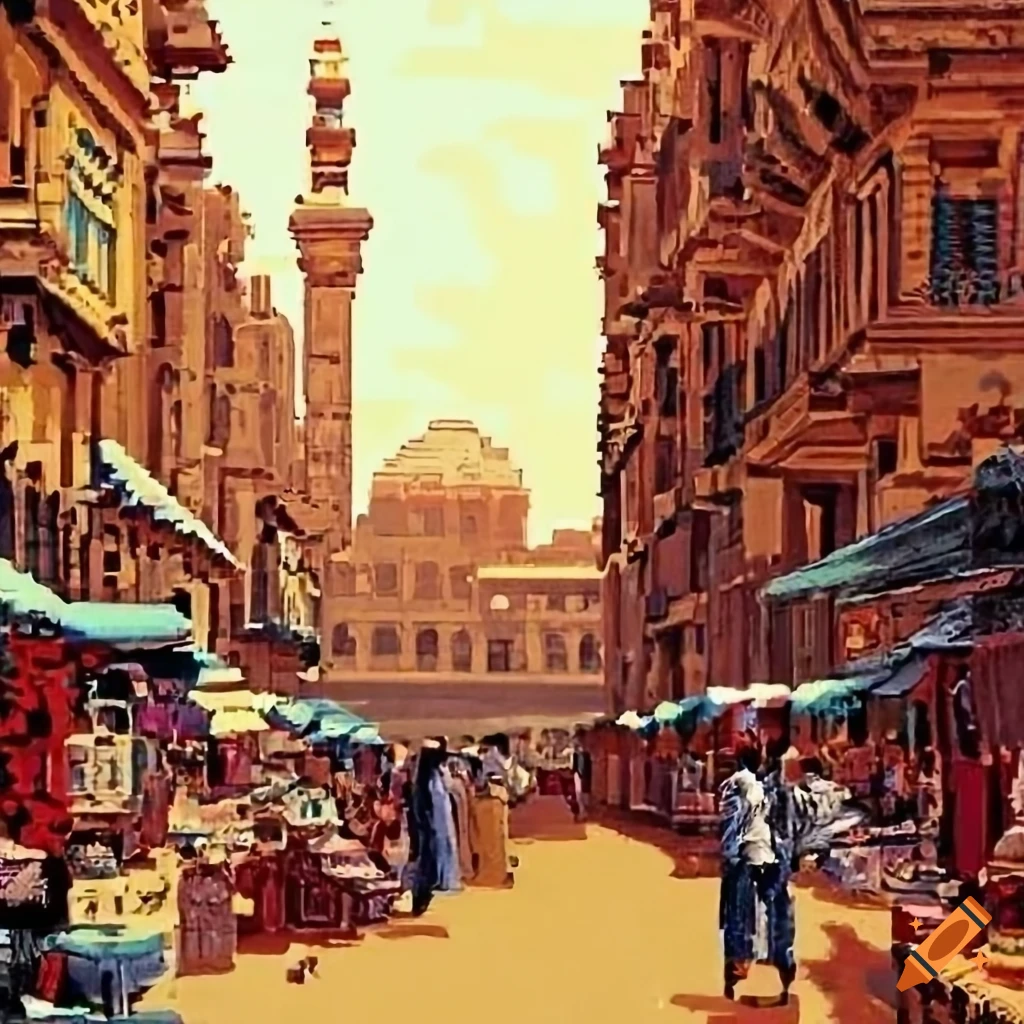 Cairo, Egypt during the English mandate era in pixel art style