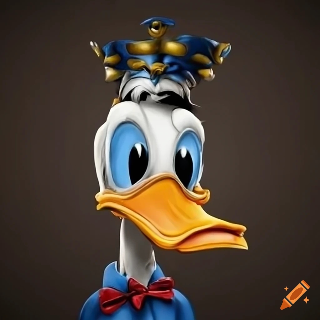 Unique interpretation of Donald Duck in a Tim Burton style