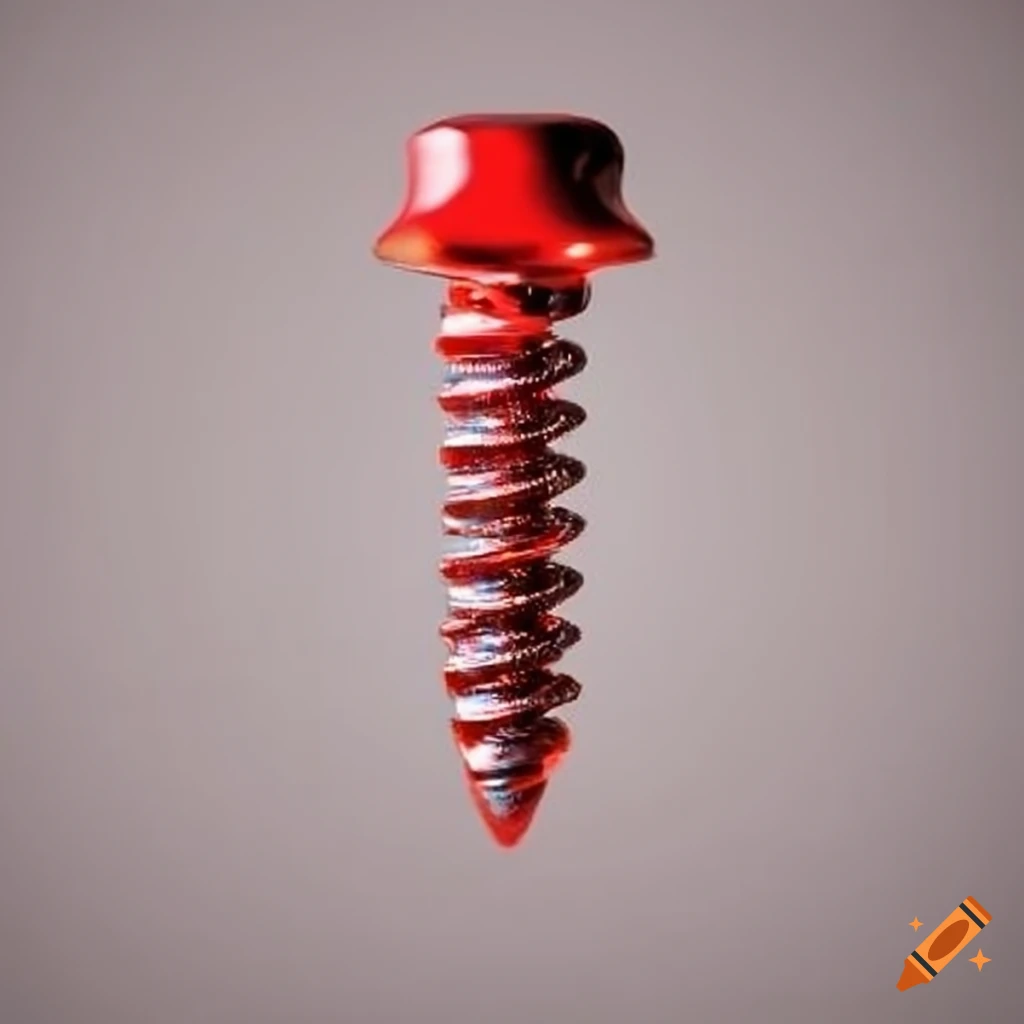 Applying red liquid to the end of a screw