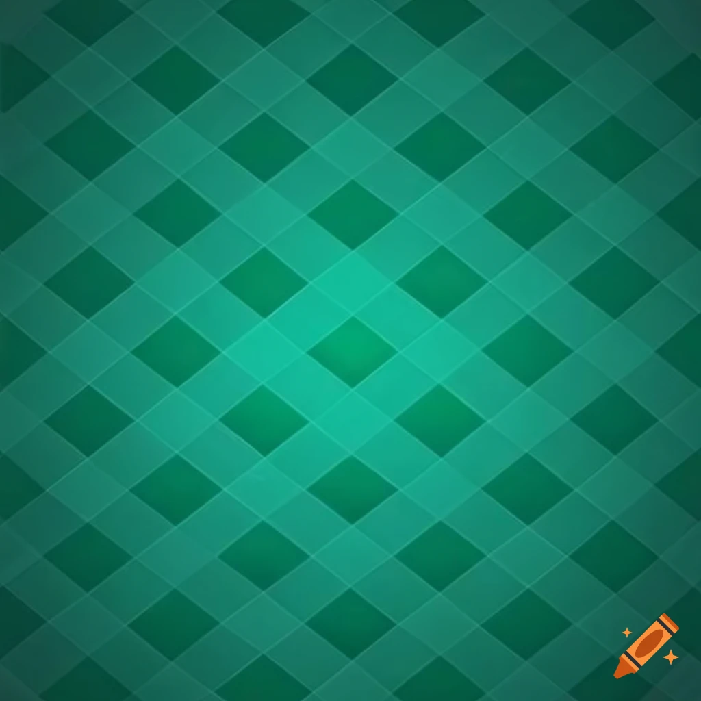 Square with green background and geometric pattern, Azul board game style