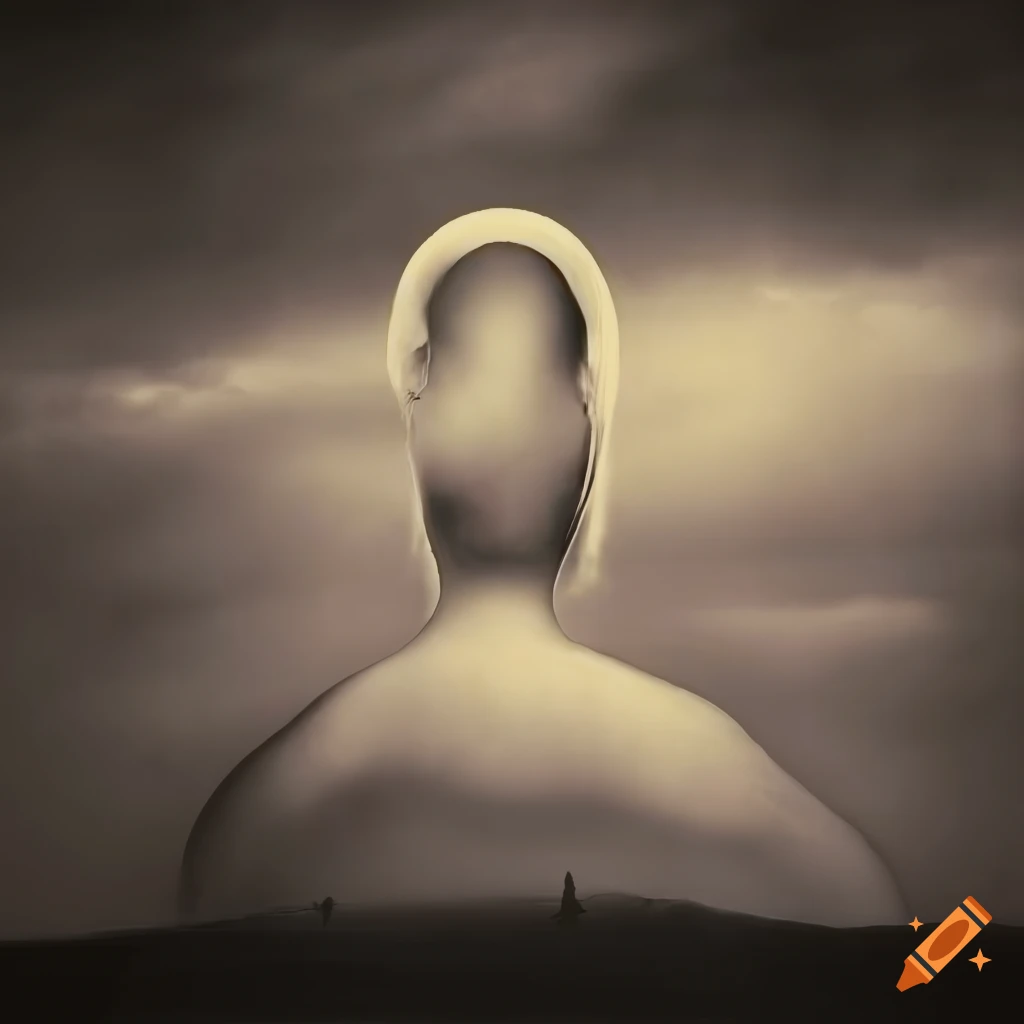 Retro 1950s surrealistic graphic art with strange forms